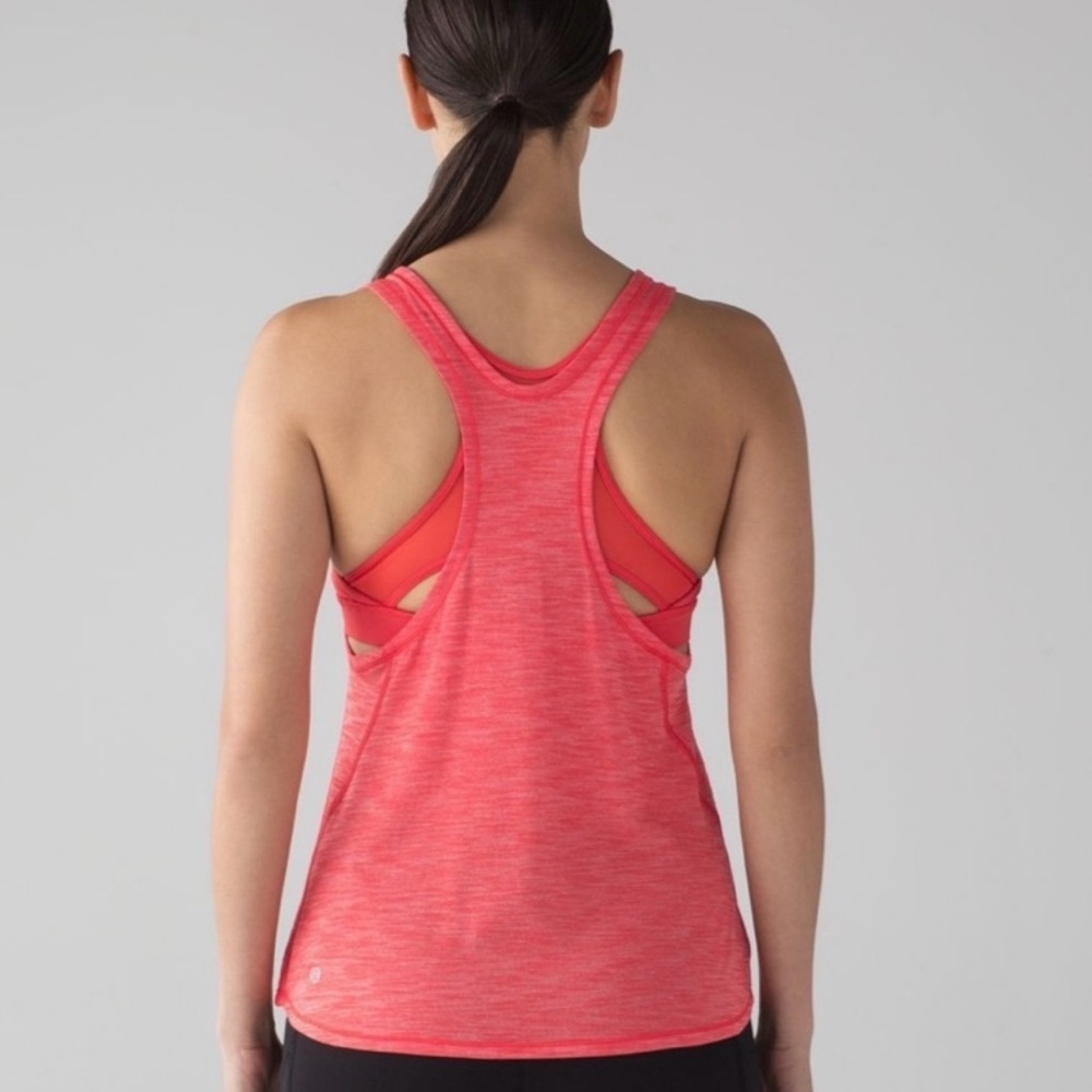 Lululemon Glide and Stride Tank in Heathered Alarming Size 6